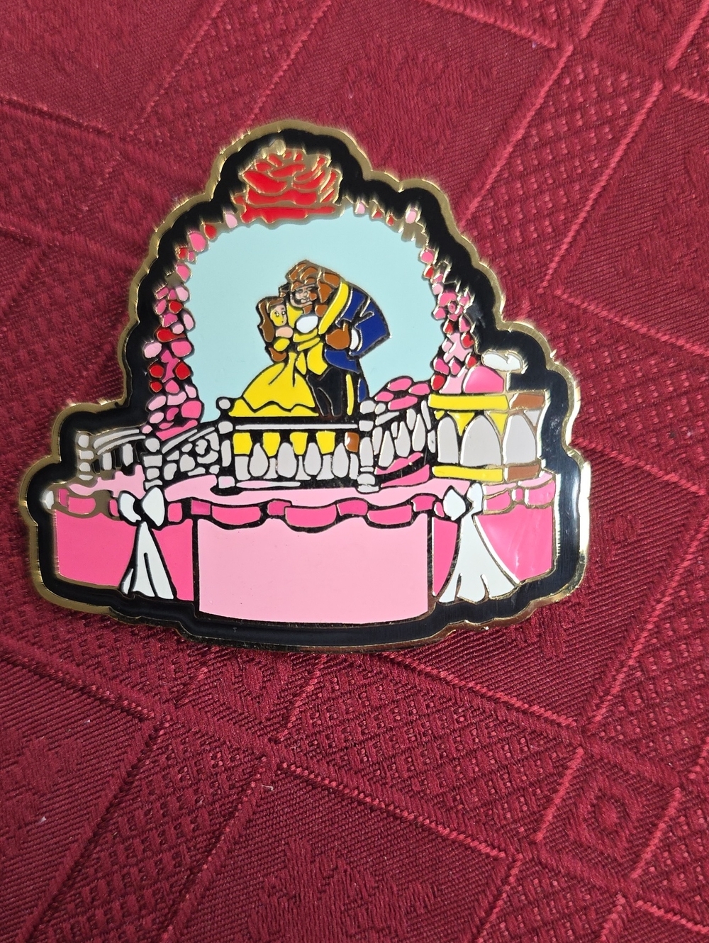 Disney Beauty and the Beast Pink & Blue Enamel Cake Topper Pin